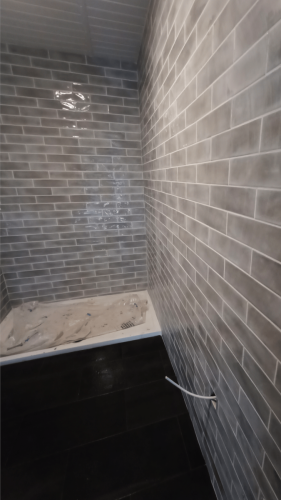 Shane Daly Tiling - Grey Subway Wall Tile and Floor - Bathroom
