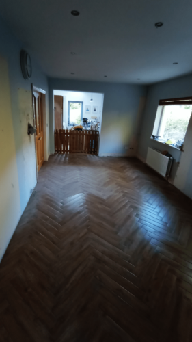 Shane Daly Tiling - Wood Effect Herringbone Tile - Kitchen and Dining